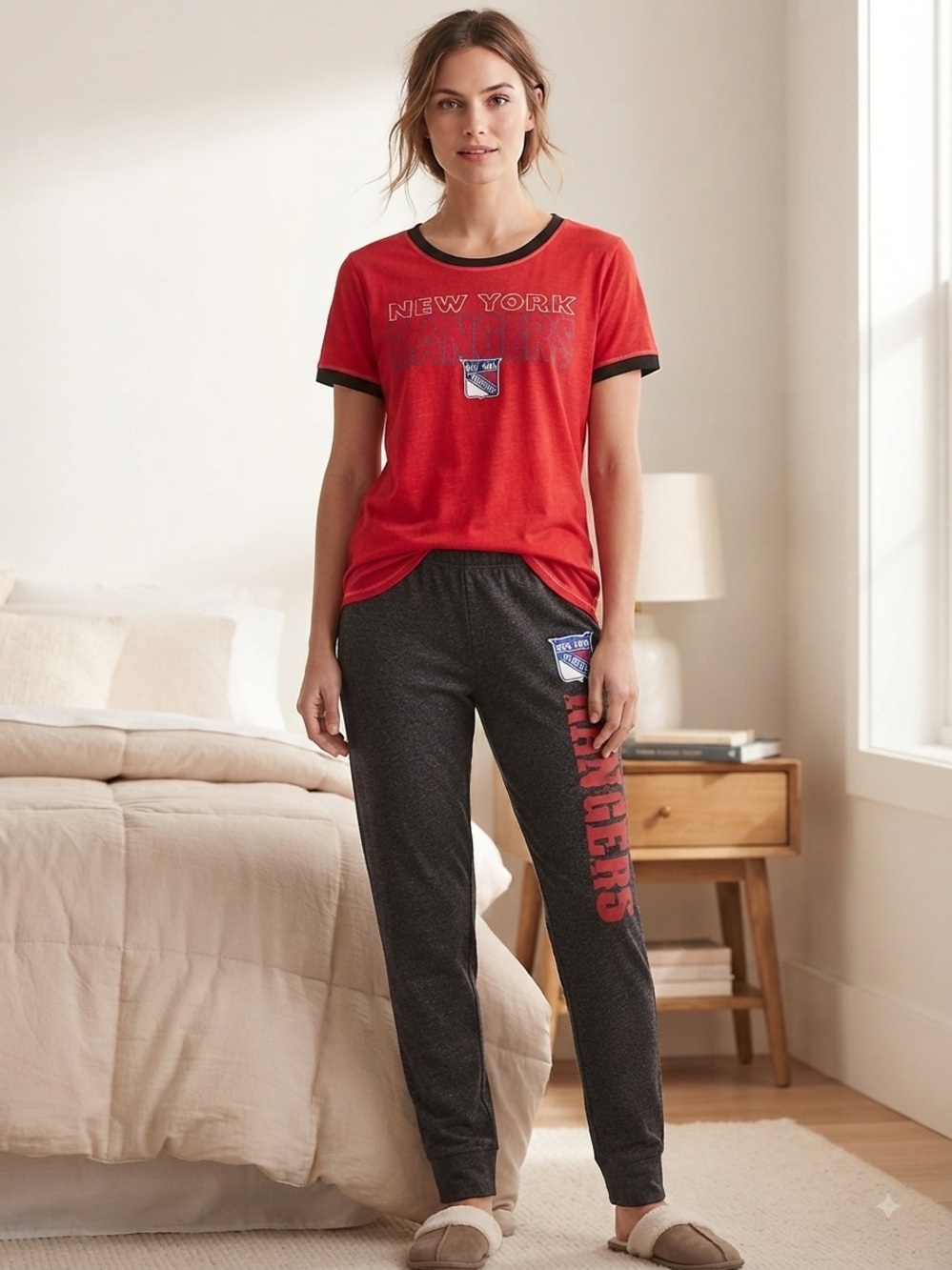 NY Rangers Tee and Jogger PJ Set Rangers Fan
